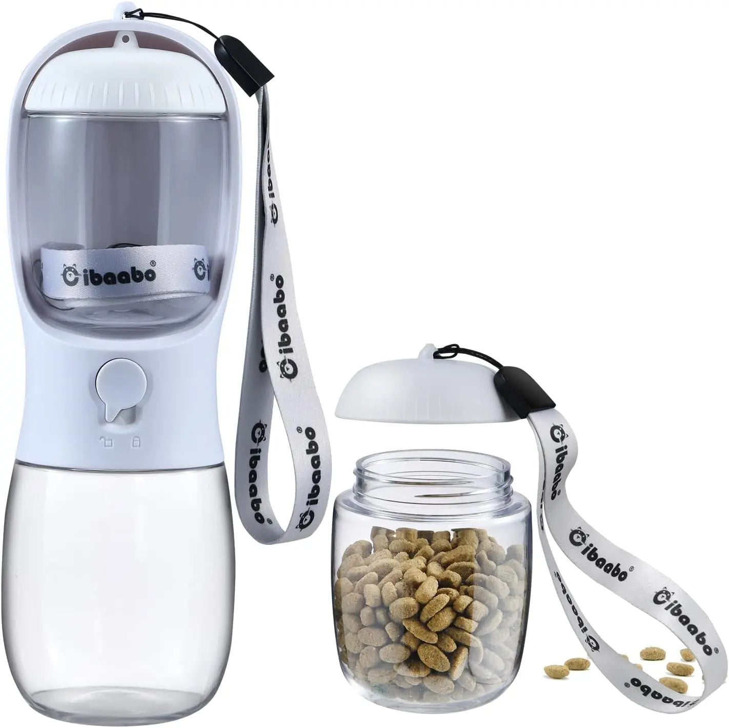 Dog Water &amp; Food Bottle Portable 2in1 Dispenser Filter Leak Proof Travel Hiking