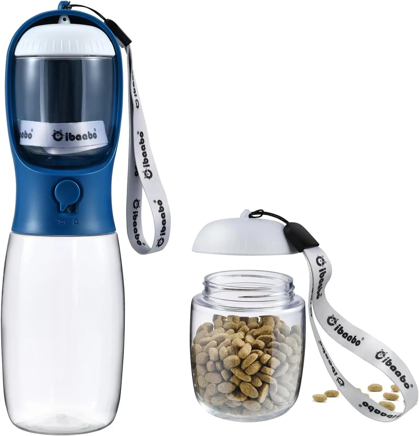 Dog Water &amp; Food Bottle Portable 2in1 Dispenser Filter Leak Proof Travel Hiking