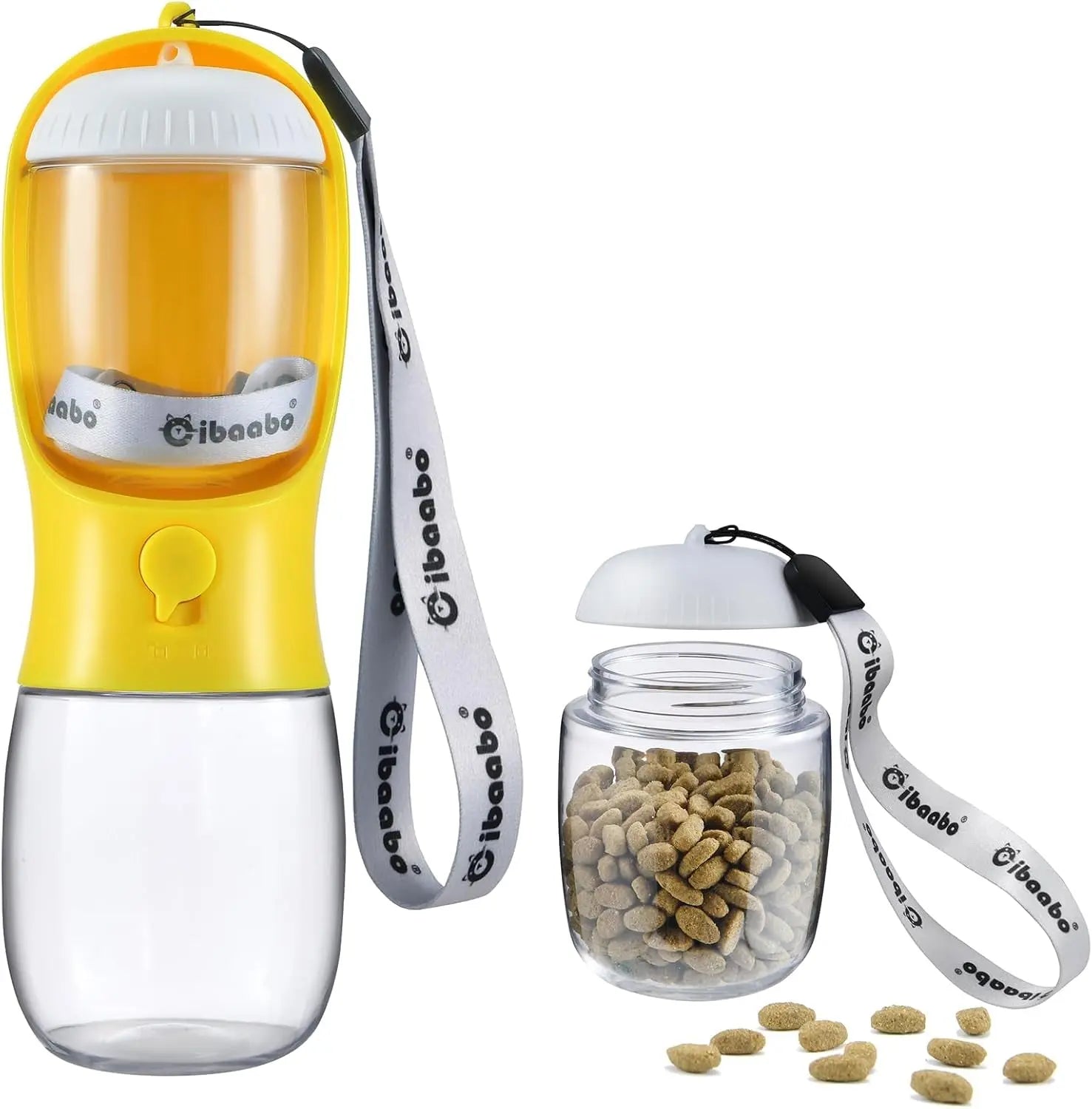 Dog Water &amp; Food Bottle Portable 2in1 Dispenser Filter Leak Proof Travel Hiking