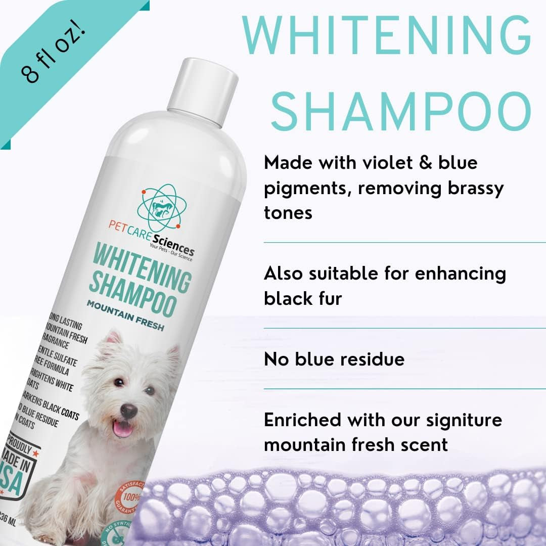 Dog Whitening Shampoo 8oz Tearless Natural Brightening White &amp; Dark Coats
