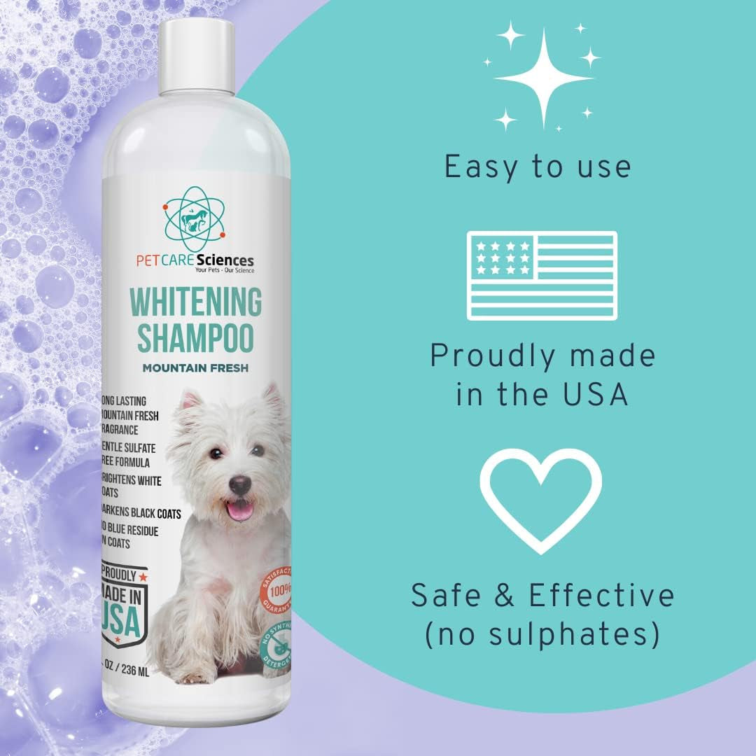 Dog Whitening Shampoo 8oz Tearless Natural Brightening White &amp; Dark Coats