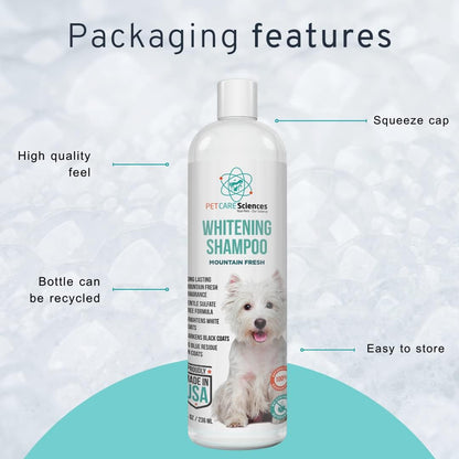 Dog Whitening Shampoo 8oz Tearless Natural Brightening White &amp; Dark Coats