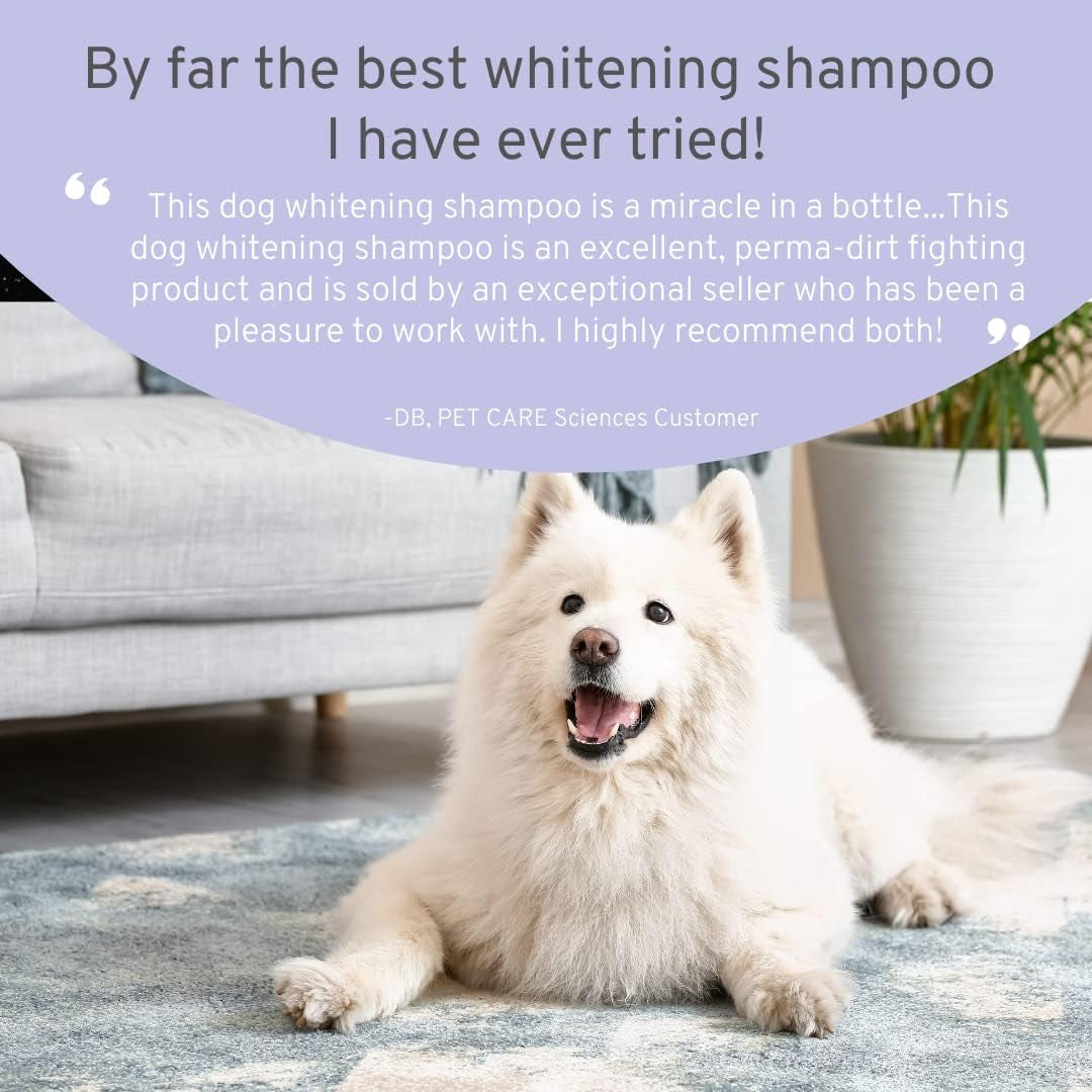 Dog Whitening Shampoo 8oz Tearless Natural Brightening White &amp; Dark Coats