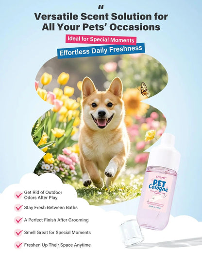 Dog &amp; Cat Cologne Spray Powder Scent Odor Control 3.38oz Travel Size