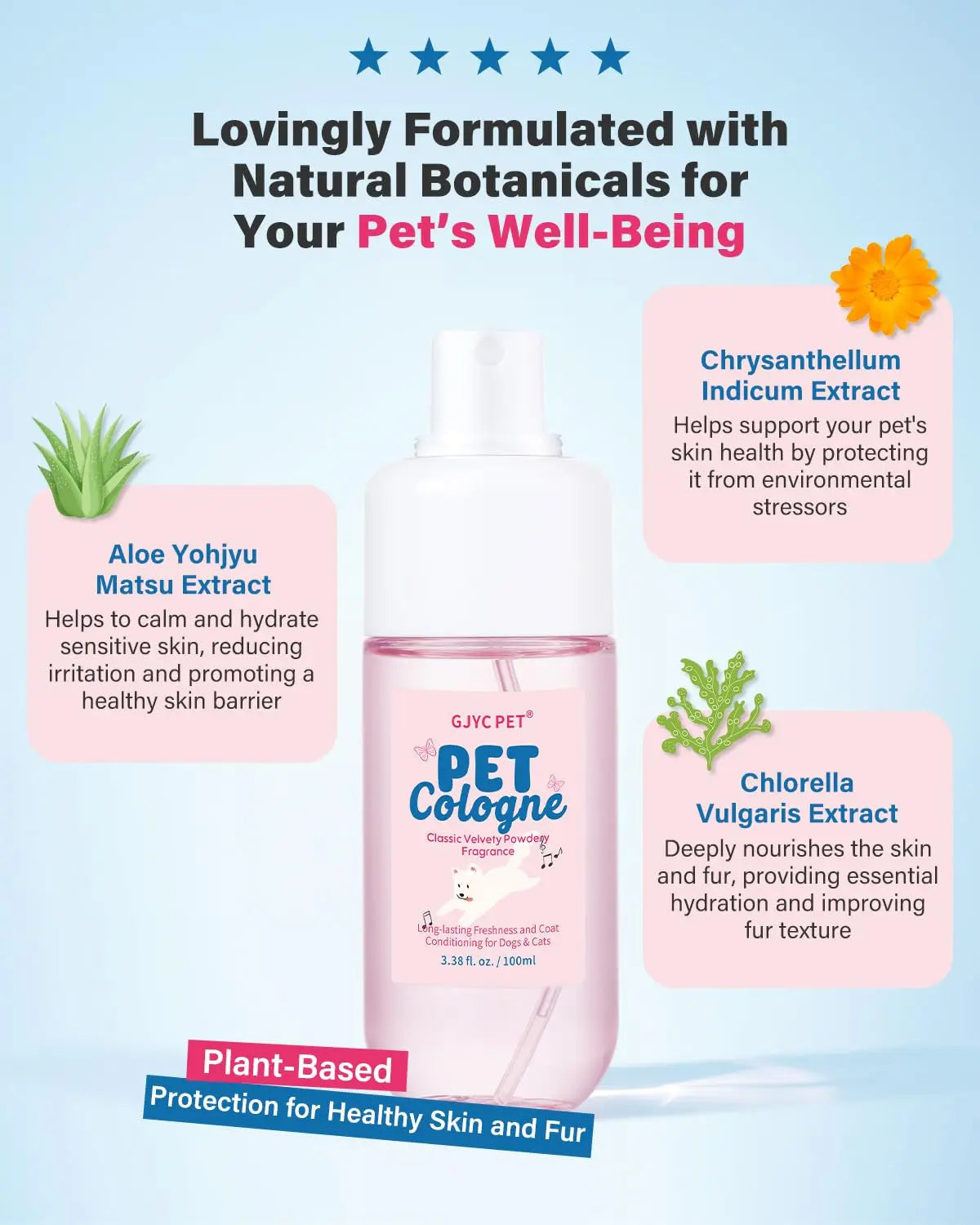 Dog &amp; Cat Cologne Spray Powder Scent Odor Control 3.38oz Travel Size
