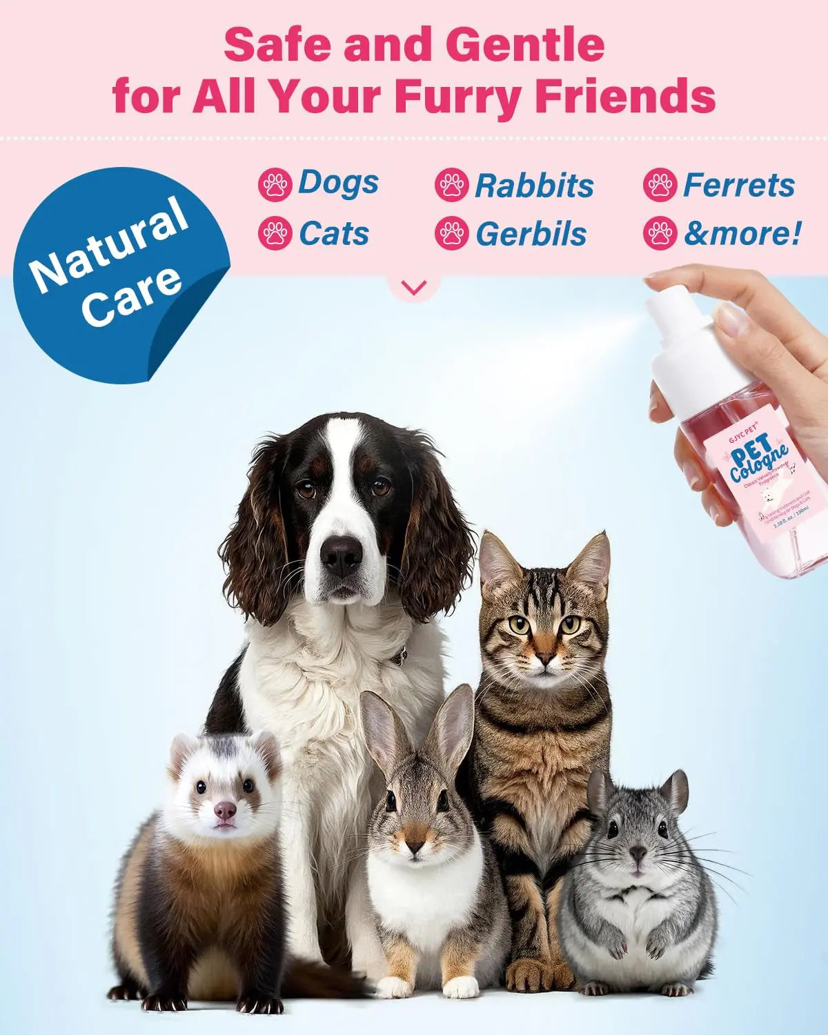 Dog &amp; Cat Cologne Spray Powder Scent Odor Control 3.38oz Travel Size