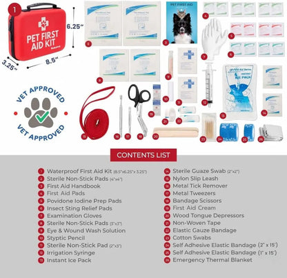 Dog &amp; Cat First Aid Kit Vet Approved Emergency Supplies Travel Home RV