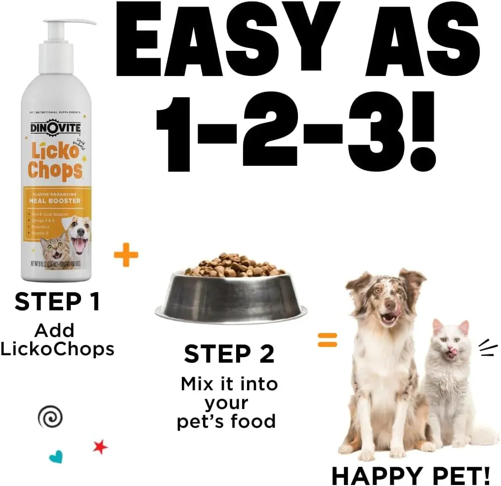 Dog &amp; Cat Omega 3 6 Supplement Probiotics Vitamin E Skin Coat 16oz Pump