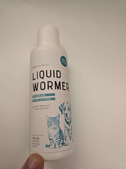 Dog &amp; Cat Wormer Liquid 4oz Puppy Kitten Dewormer Made in USA
