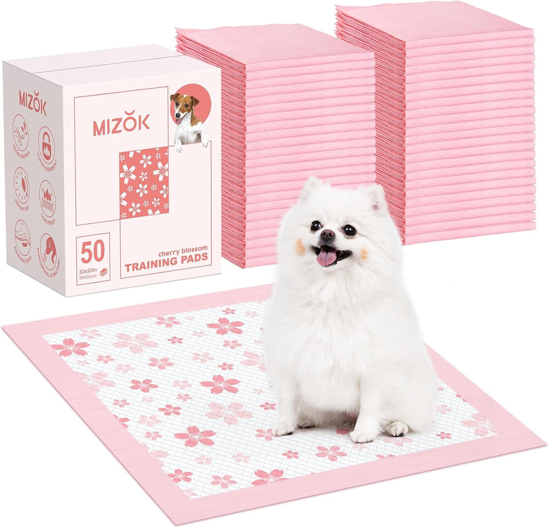 Dog &amp; Small Pet Training Pads 22x22 Leak Proof Quick Dry 50 Count Pink