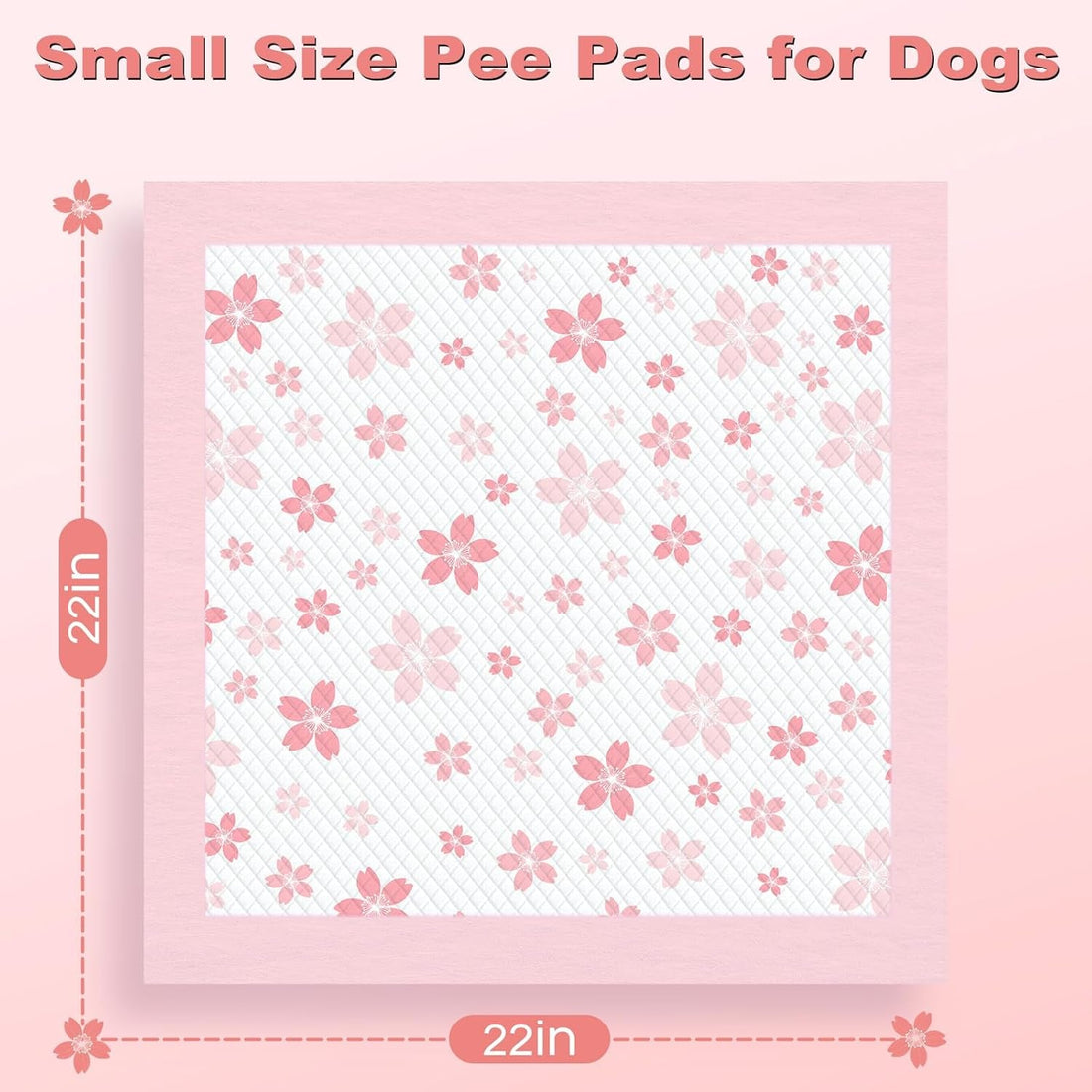 Dog &amp; Small Pet Training Pads 22x22 Leak Proof Quick Dry 50 Count Pink