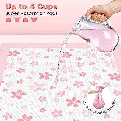 Dog &amp; Small Pet Training Pads 22x22 Leak Proof Quick Dry 50 Count Pink