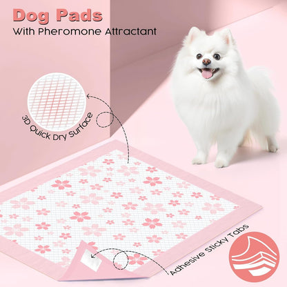 Dog &amp; Small Pet Training Pads 22x22 Leak Proof Quick Dry 50 Count Pink