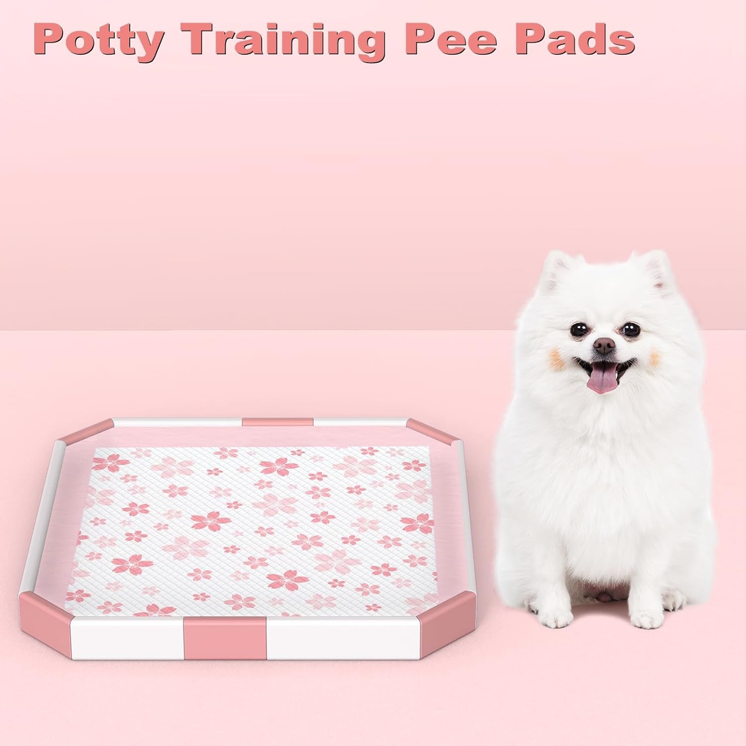 Dog &amp; Small Pet Training Pads 22x22 Leak Proof Quick Dry 50 Count Pink