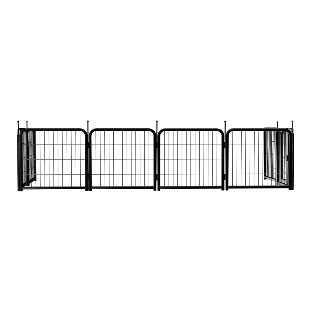 Outdoor dog fence, 8-piece board dog fence. 31 inch portable pet sports fence. Black, 26.3 inches wide x 31.5 inches high.