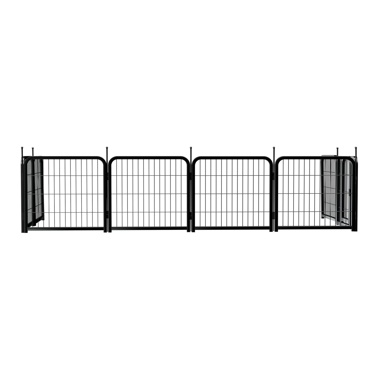 Outdoor dog fence, 8-piece board dog fence. 31 inch portable pet sports fence. Black, 26.3 inches wide x 31.5 inches high.