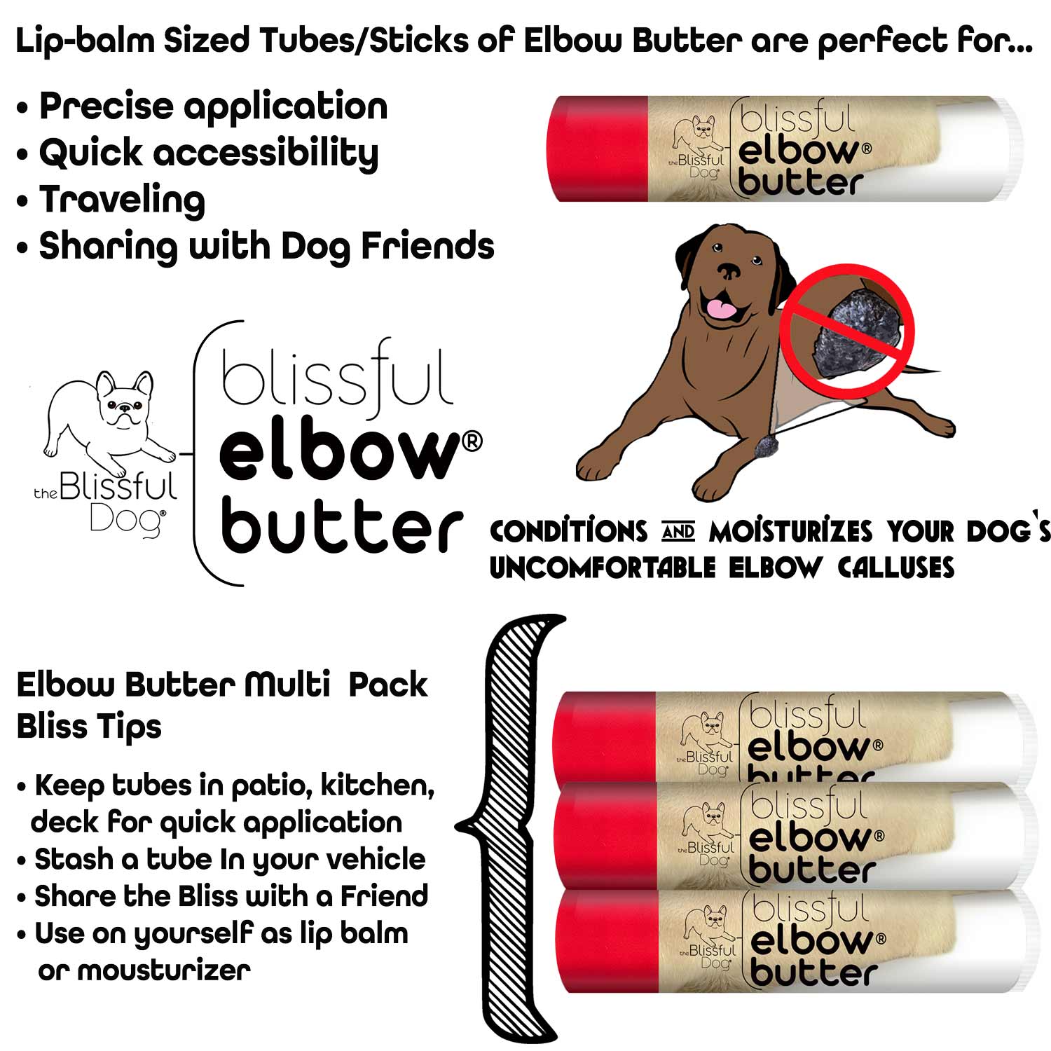 Blissful Elbow® Butter Conditions Your Dog&