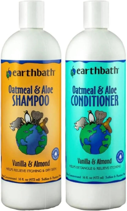 Earthbath Oatmeal &amp; Aloe Dog Shampoo and Conditioner Set for Dry Itchy Skin
