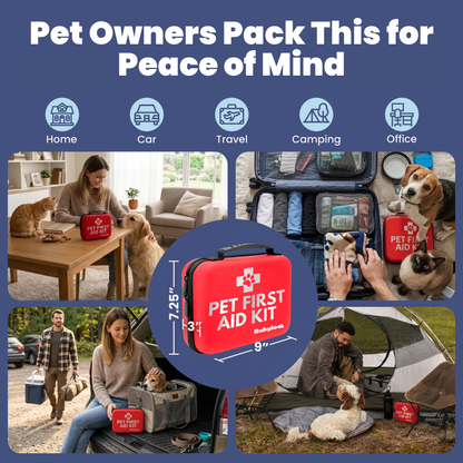 Pet First Aid Kit for Dogs &amp; Cats with Vet-Approved Essentials