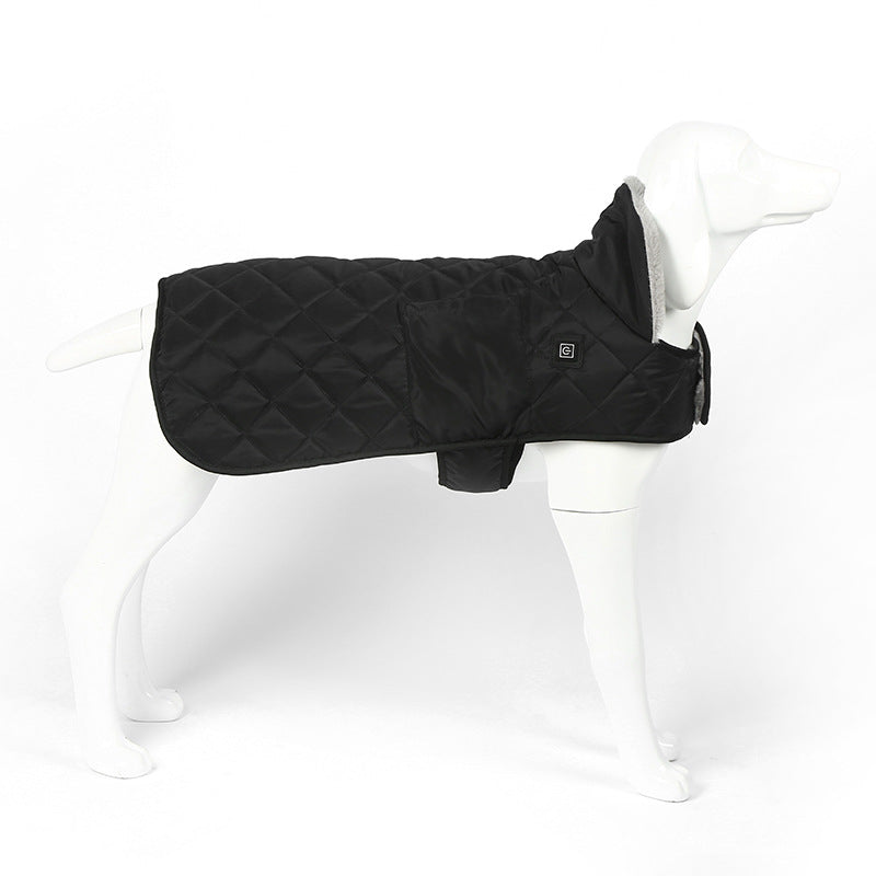 Heated Pet Clothing - New Fashion Warm Dog Cotton Jacket with Short Rabbit Fur