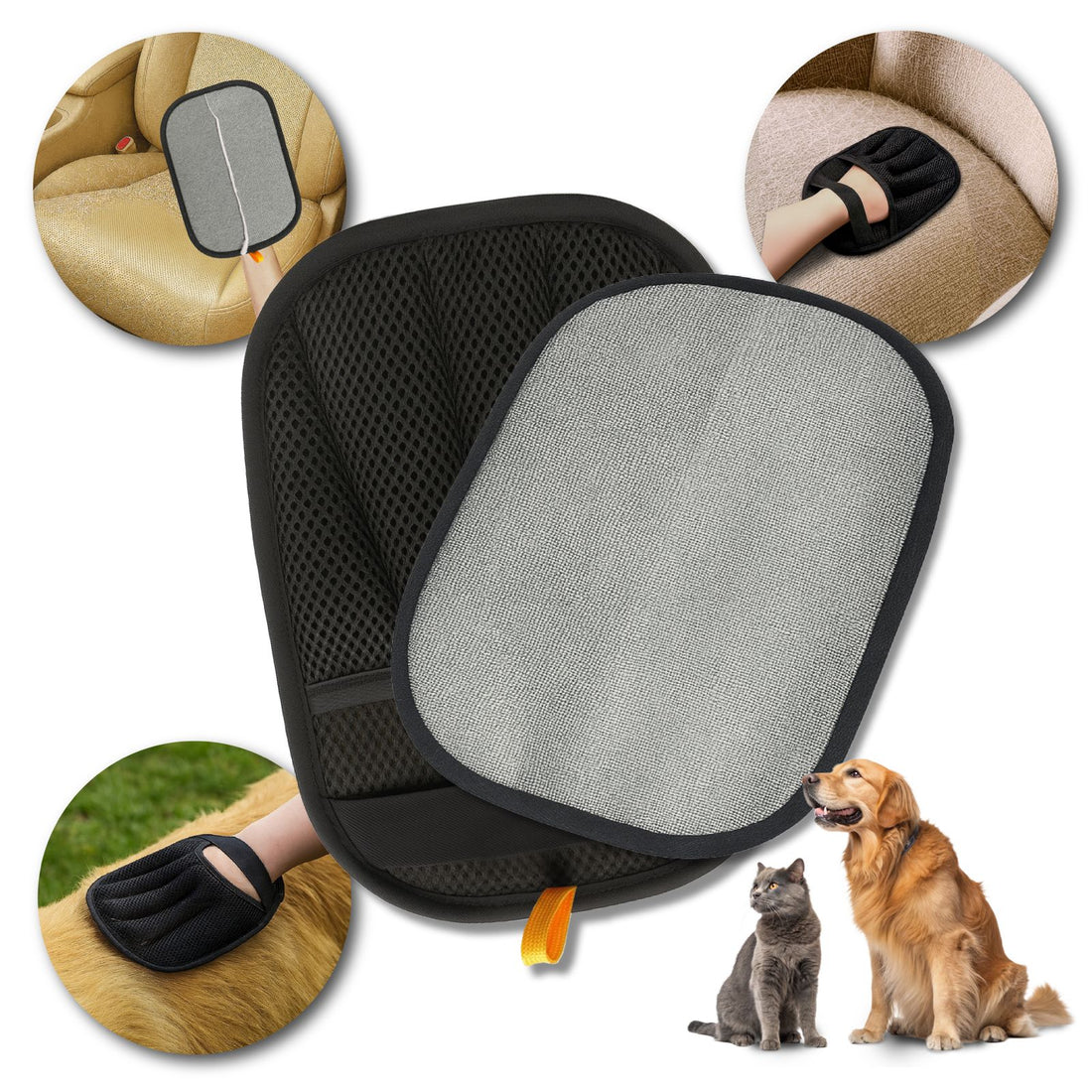 FurTidy Glove by Katziela – Pet Hair Remover Glove for Dogs &amp; Cats, Reusable Electrostatic Grooming Mitt for Furniture, Clothing, Carpet &amp; Car Seats – Washable &amp; Eco-Friendly Deshedding Tool