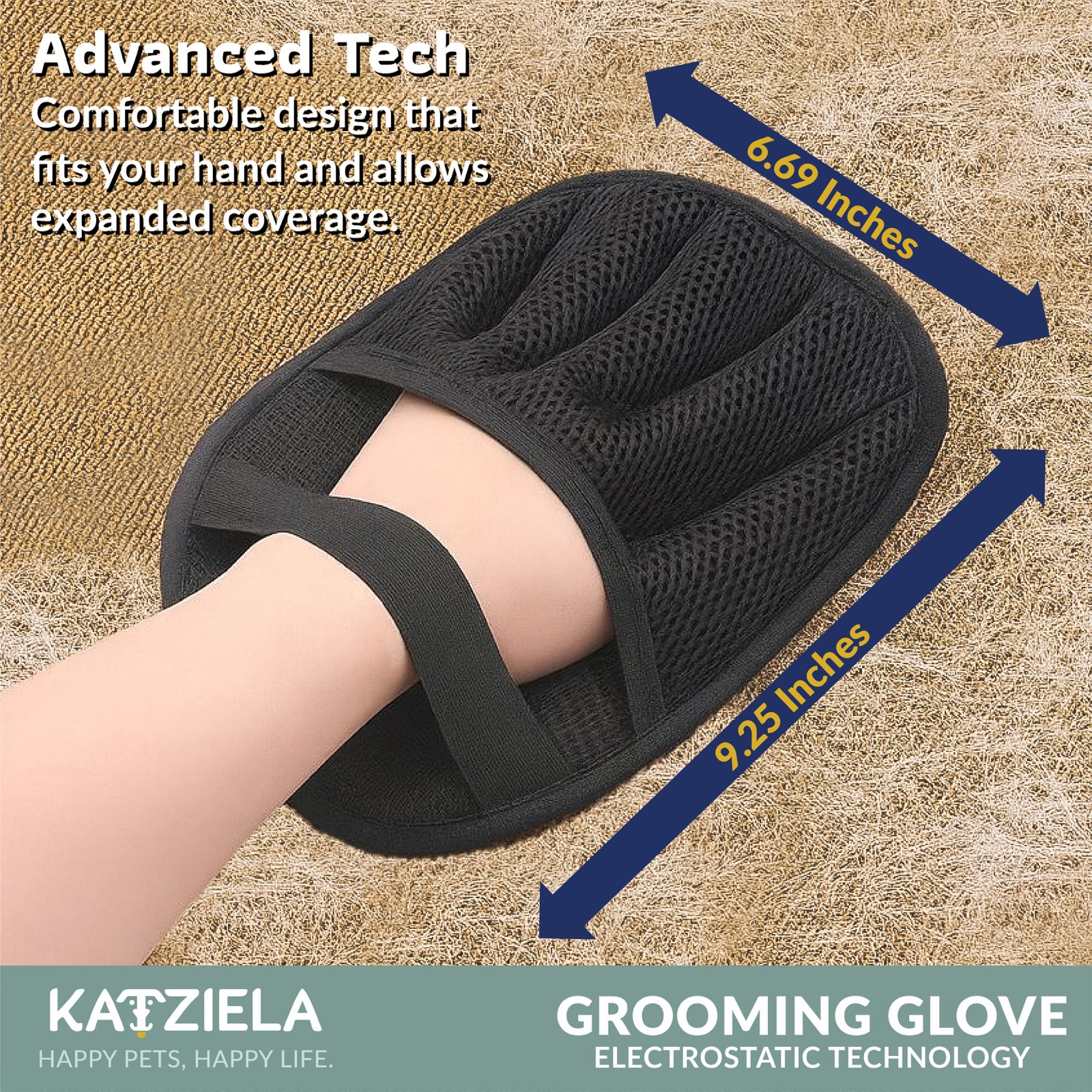 FurTidy Glove by Katziela – Pet Hair Remover Glove for Dogs &amp; Cats, Reusable Electrostatic Grooming Mitt for Furniture, Clothing, Carpet &amp; Car Seats – Washable &amp; Eco-Friendly Deshedding Tool