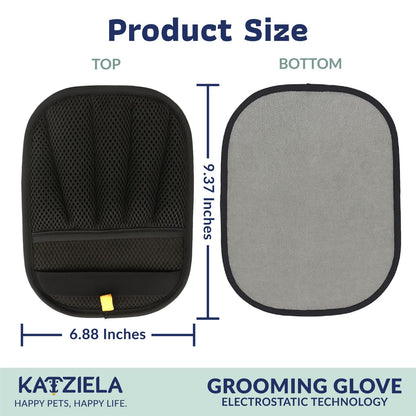 FurTidy Glove by Katziela – Pet Hair Remover Glove for Dogs &amp; Cats, Reusable Electrostatic Grooming Mitt for Furniture, Clothing, Carpet &amp; Car Seats – Washable &amp; Eco-Friendly Deshedding Tool