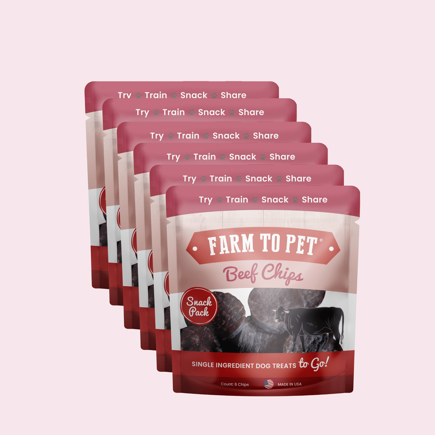 Beef Chips Snack Pack Bundles | Dog Treats for Training &amp; Travel