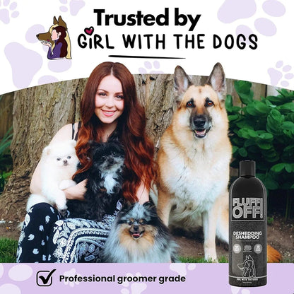 Fluff Off Dog &amp; Cat Shampoo Set – Deshedding &amp; Sensitive Skin 16 oz Each