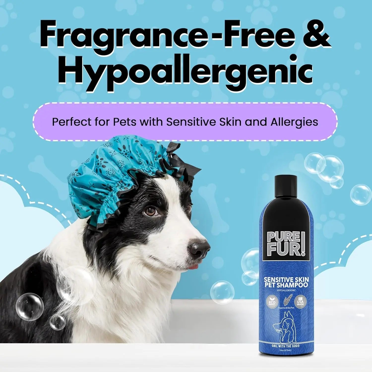Fluff Off Dog &amp; Cat Shampoo Set – Deshedding &amp; Sensitive Skin 16 oz Each