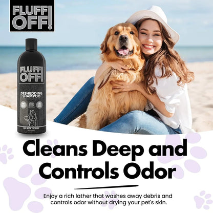 Fluff Off Dog &amp; Cat Shampoo Set – Deshedding &amp; Sensitive Skin 16 oz Each