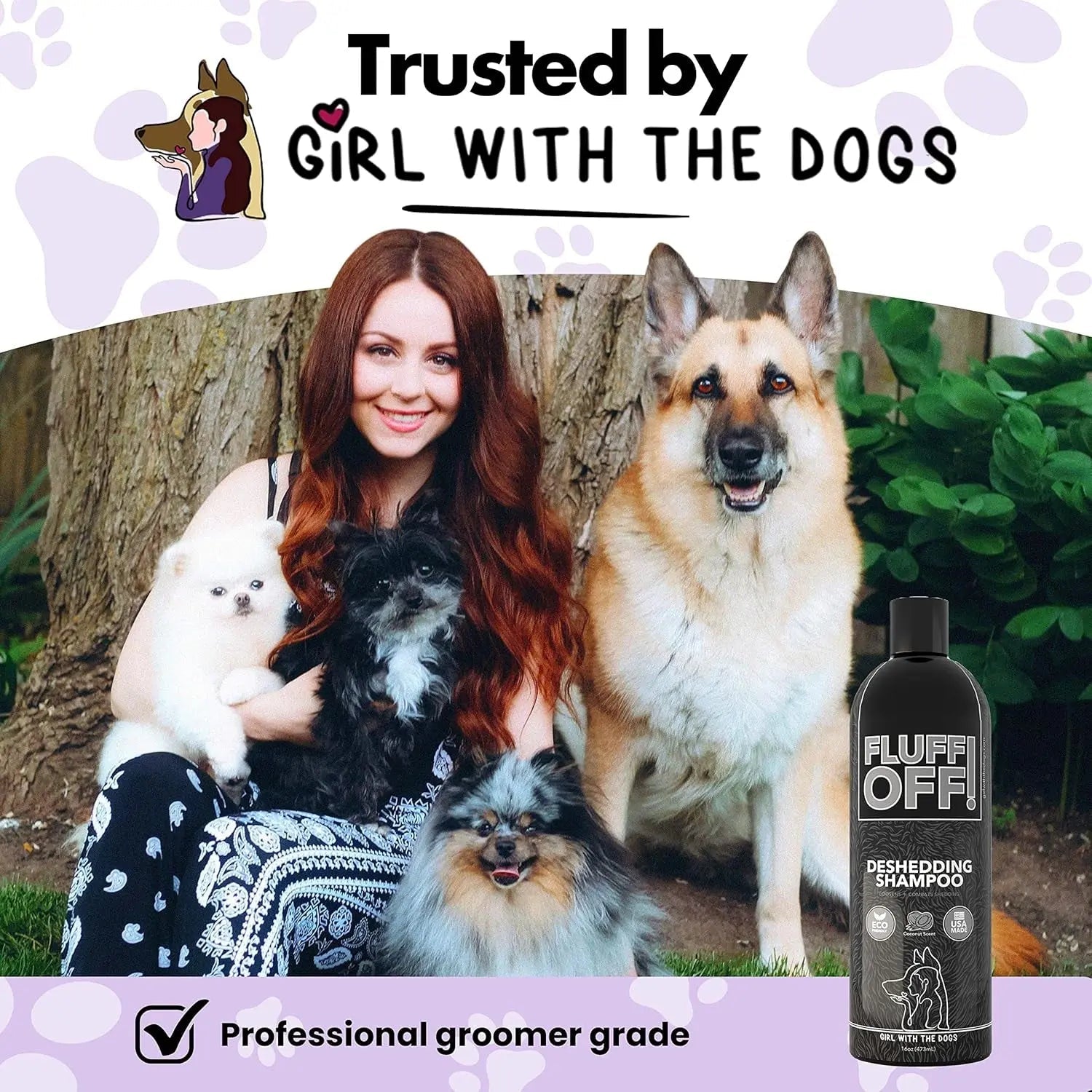 Fluff Off &amp; Nasty Critter Dog Shampoo Set – Deshedding &amp; Deep Clean 16 oz Each