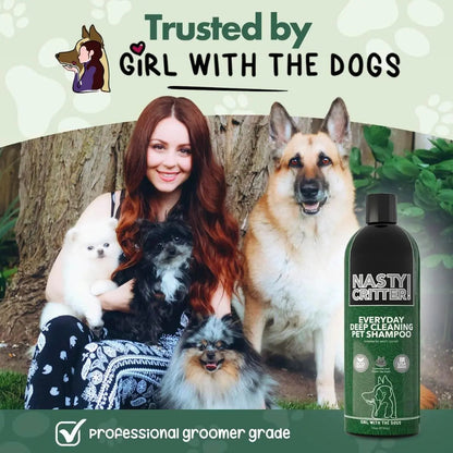Fluff Off &amp; Nasty Critter Dog Shampoo Set – Deshedding &amp; Deep Clean 16 oz Each