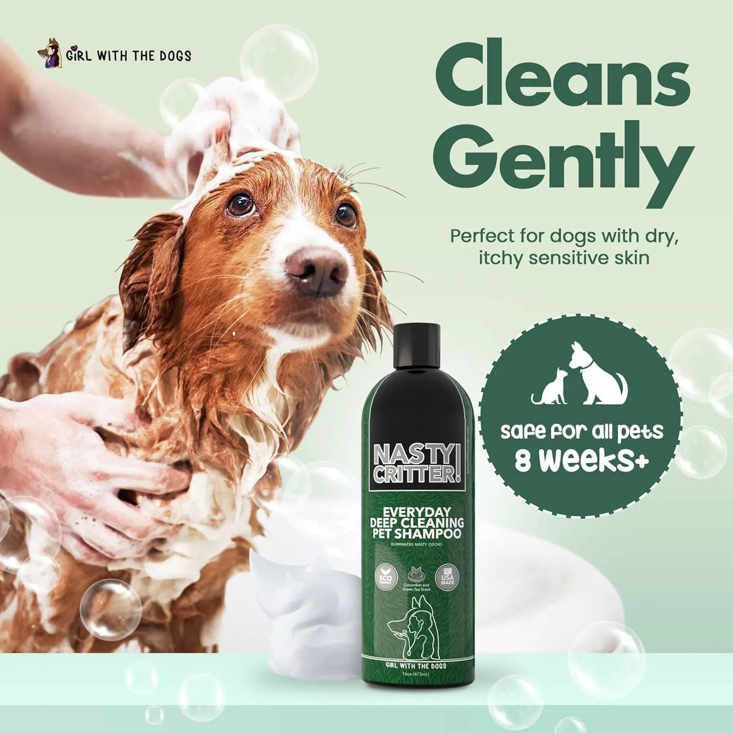 Fluff Off &amp; Nasty Critter Dog Shampoo Set – Deshedding &amp; Deep Clean 16 oz Each