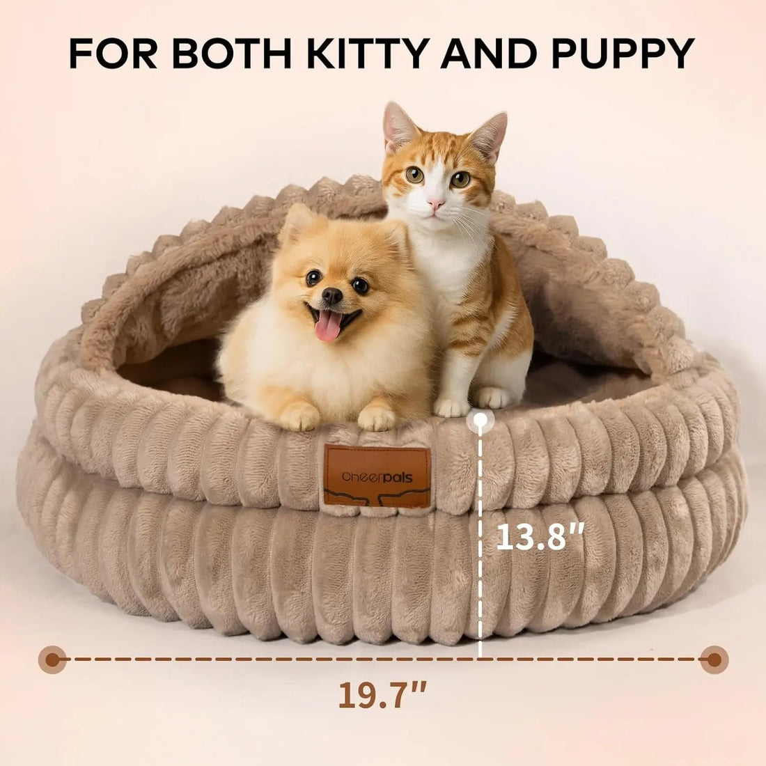 Fluffy Round Soft Cat Bed – Washable Plush Pet Bed for Cats &amp; Small Dogs