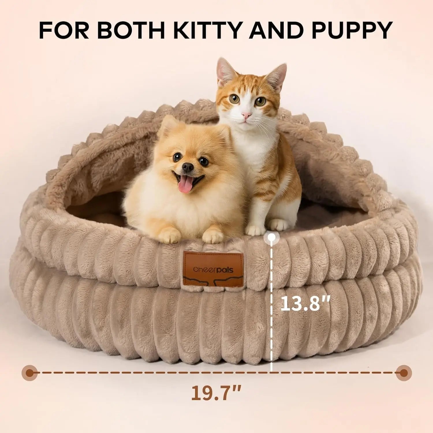 Fluffy Round Soft Cat Bed – Washable Plush Pet Bed for Cats &amp; Small Dogs