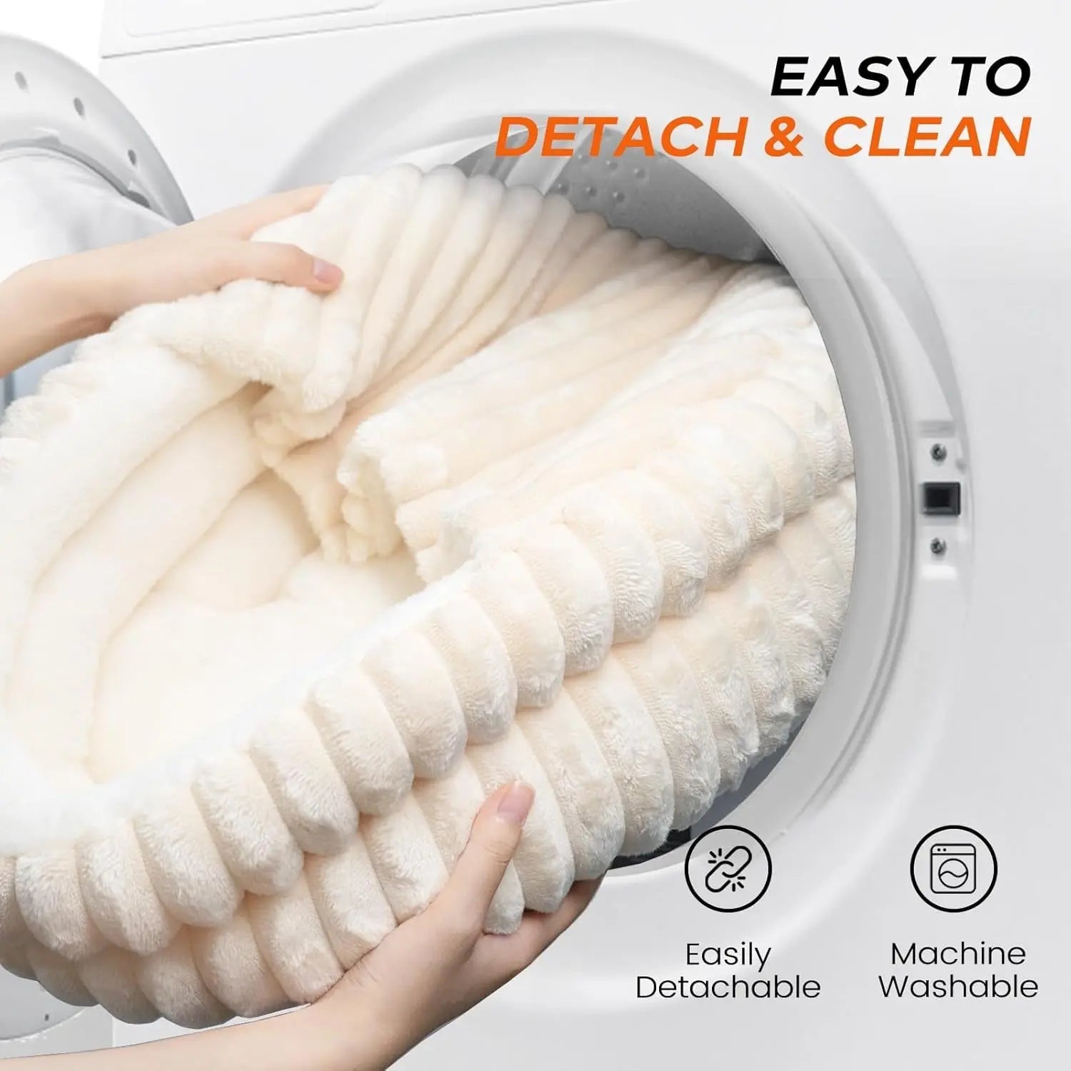 Fluffy Round Soft Cat Bed – Washable Plush Pet Bed for Cats &amp; Small Dogs