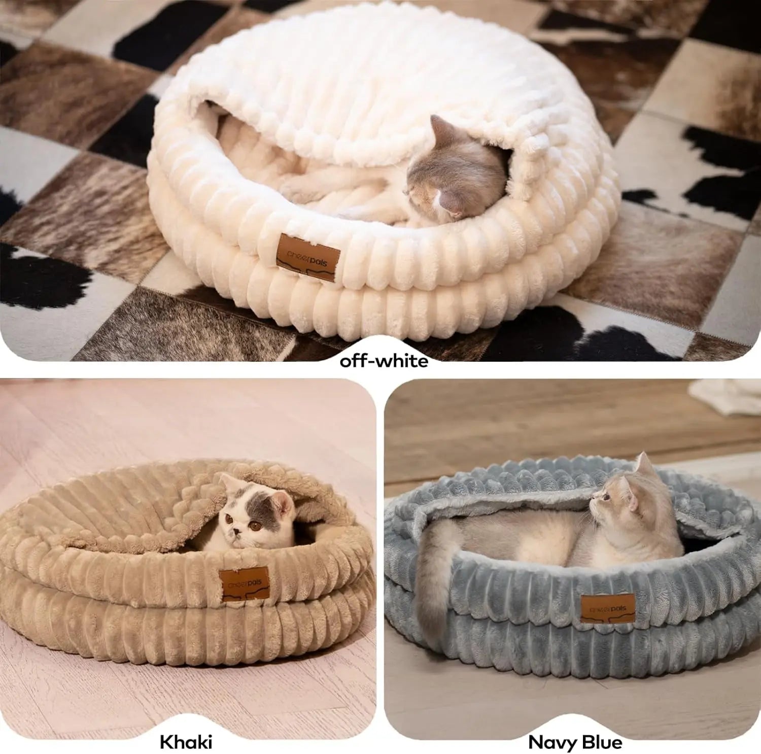 Fluffy Round Soft Cat Bed – Washable Plush Pet Bed for Cats &amp; Small Dogs