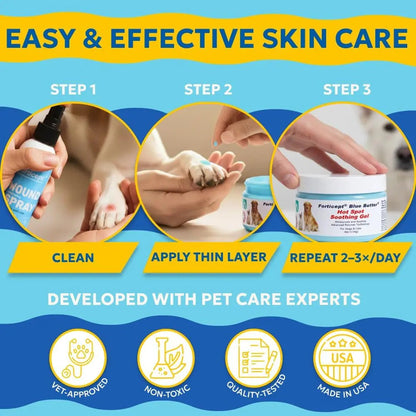 Forticept Blue Butter Hot Spot Gel for Dogs &amp; Cats, Veterinary Skin Care 4 oz