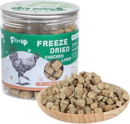 Freeze Dried Chicken Liver &amp; Heart Dog &amp; Cat Treats 2.1oz Grain Free