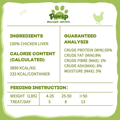 Freeze Dried Chicken Liver &amp; Heart Dog &amp; Cat Treats 2.1oz Grain Free