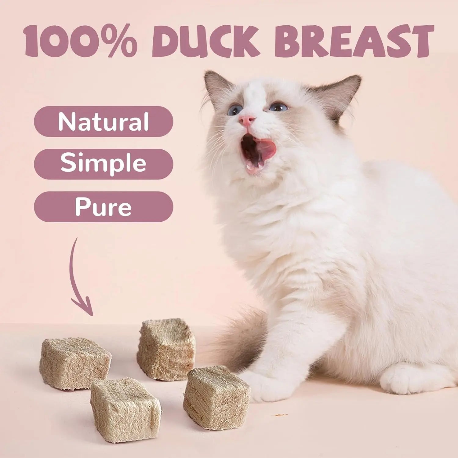 Freeze Dried Duck Dog &amp; Cat Treats High Protein Grain Free Raw Food Topper 4.6oz