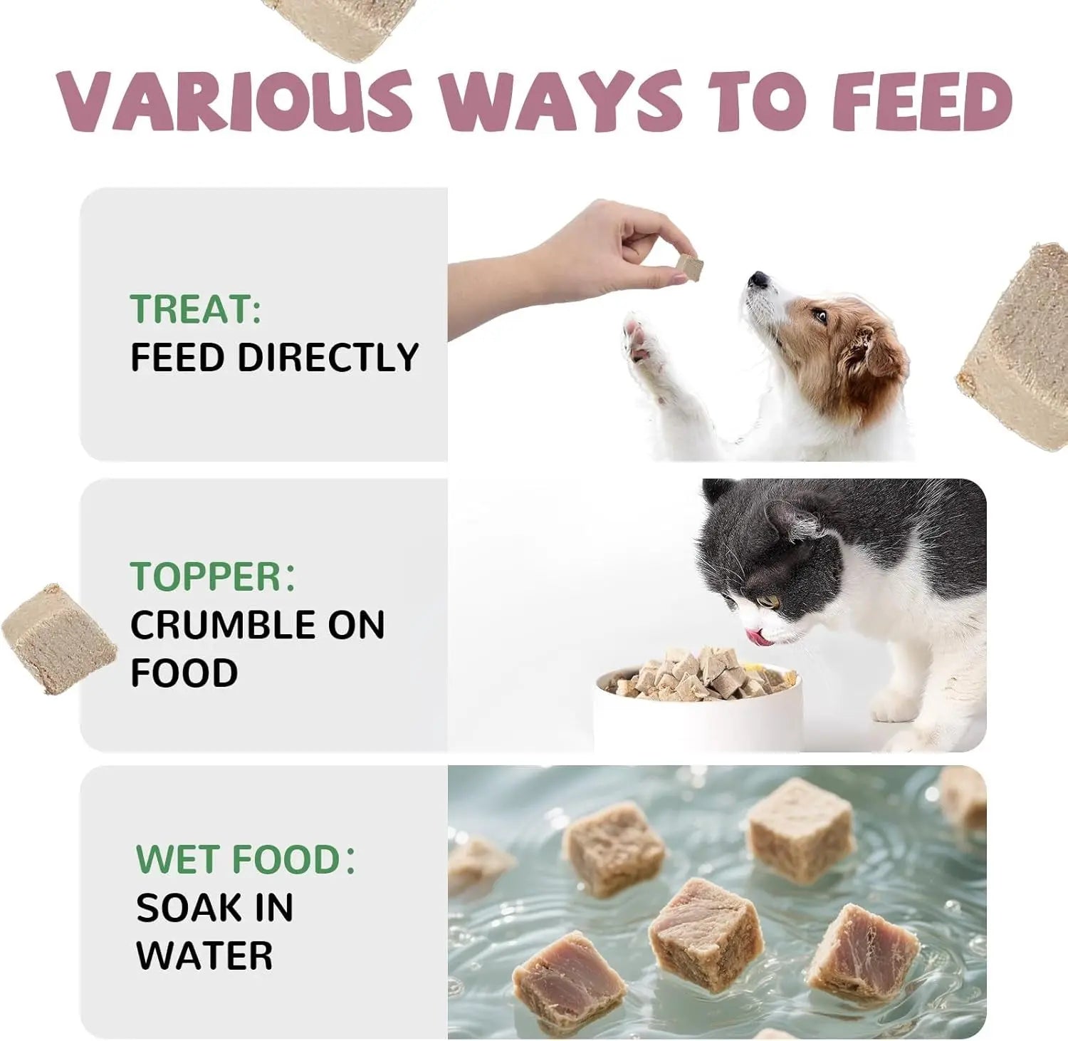 Freeze Dried Duck Dog &amp; Cat Treats High Protein Grain Free Raw Food Topper 4.6oz