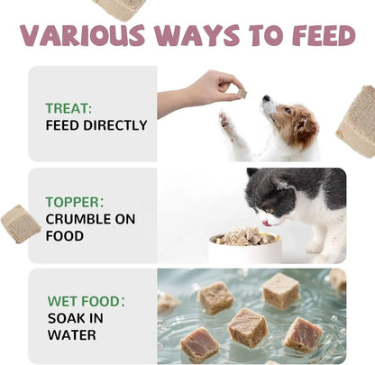 Freeze Dried Duck Dog &amp; Cat Treats High Protein Grain Free Raw Food Topper 4.6oz