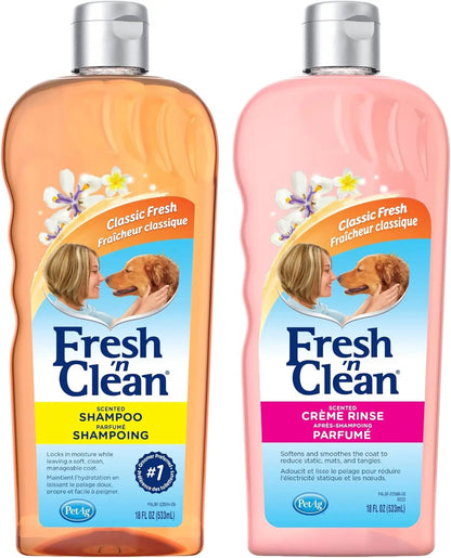 Fresh ’N Clean Dog Shampoo &amp; Conditioner Set – Classic Fresh Scent (18oz)