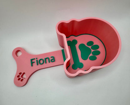 Pet Food Scoop, Personalized w/ Name, 2-Tone Colors