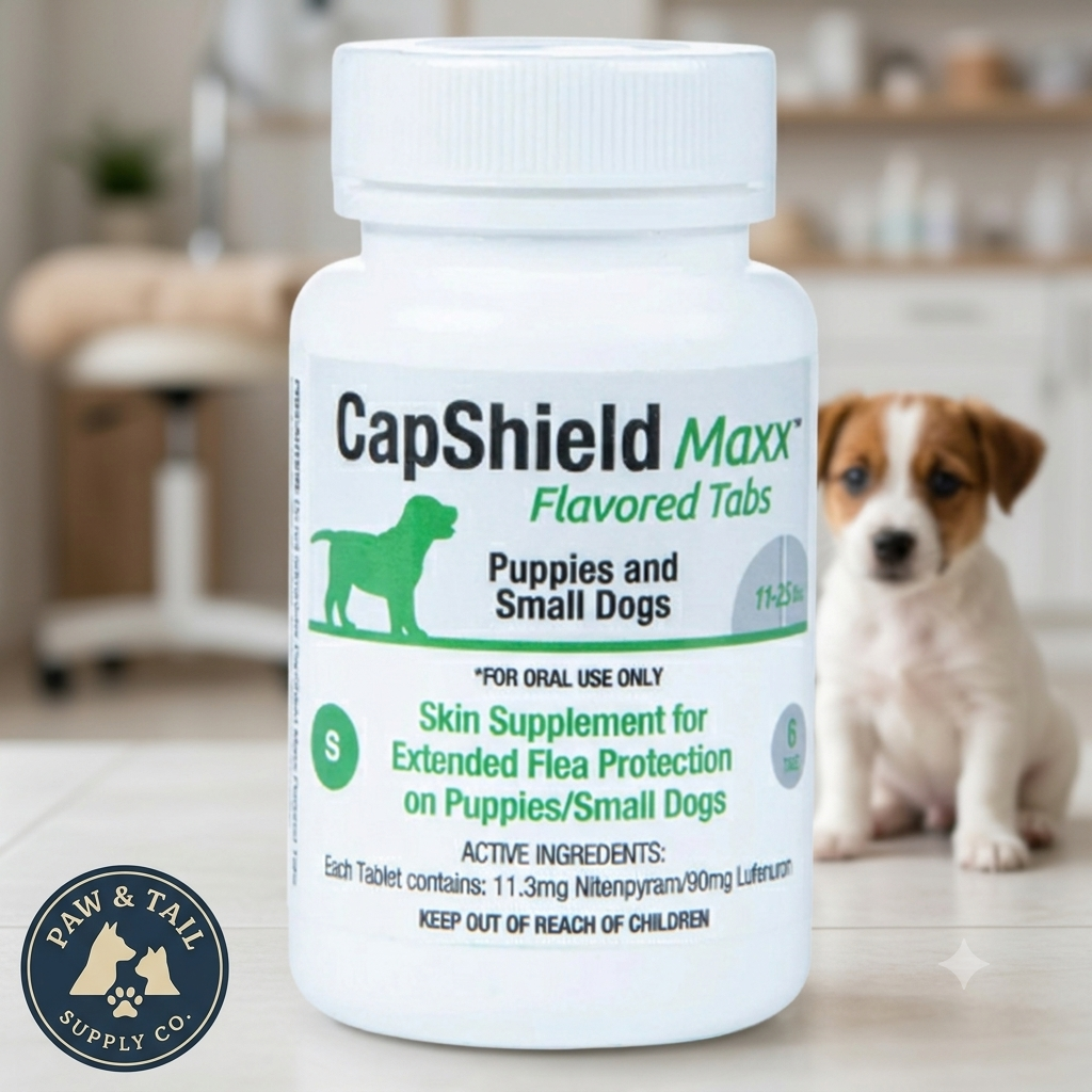 CapShield Maxx Flea Tabs for Puppies and Small Dogs 11-25 lbs Beef Flavor 6 Count