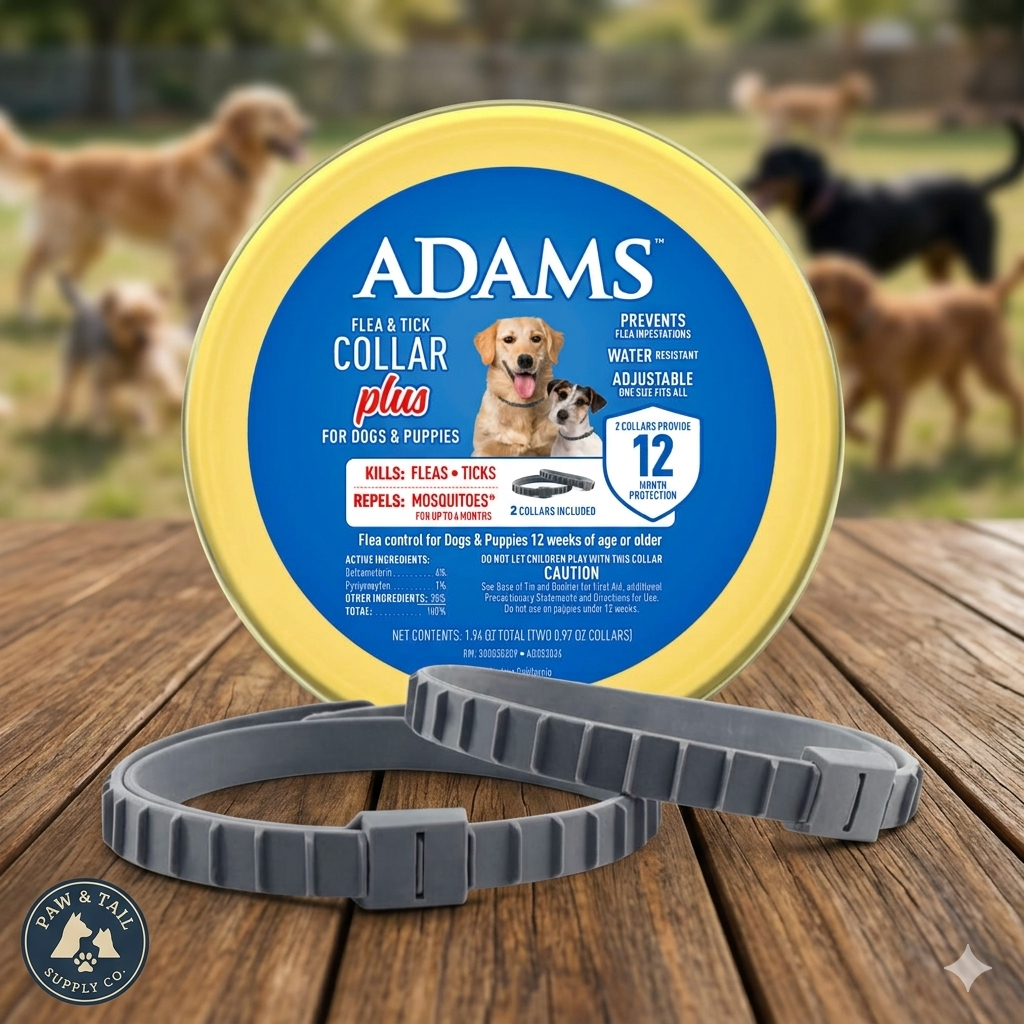 Adams Plus Flea &amp; Tick Collar for Dogs &amp; Puppies One Size Fits All 2-Count