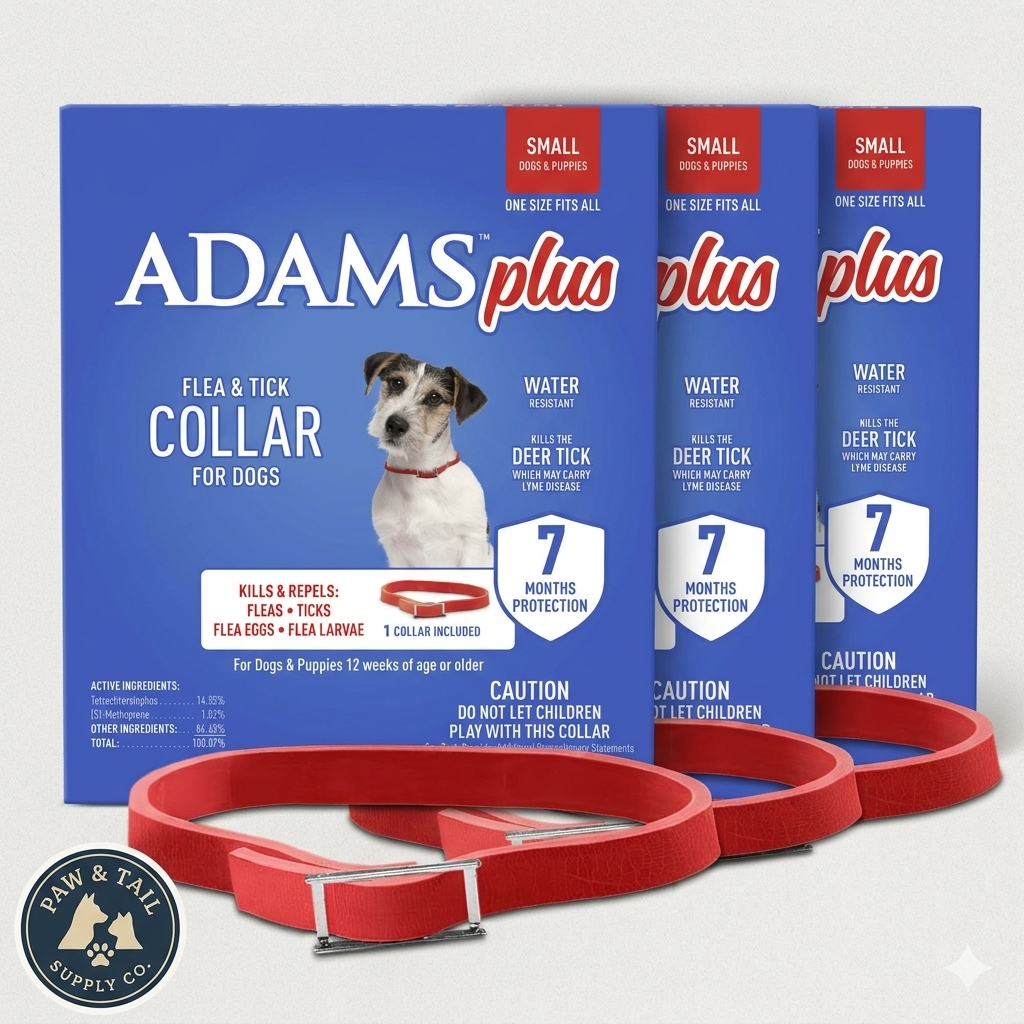 Adams Plus Flea &amp; Tick Collar for Small Dogs &amp; Puppies 7 Month Protection 3PK