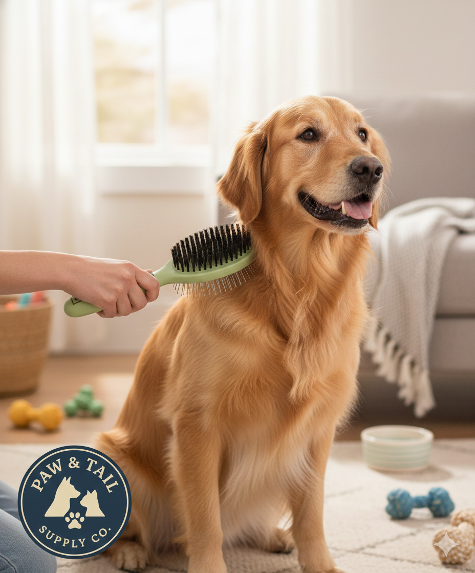 Coastal Safari Pin &amp; Bristle Combo Dog Brush Dual Sided Plastic Handle Groomer